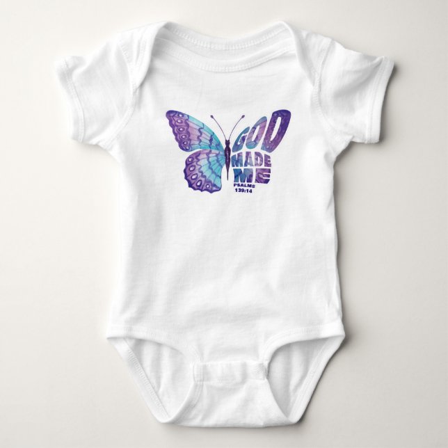GOD Made Me Psalms 139:14 Women & Girls Christian Baby Bodysuit (Front)
