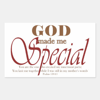 God Made Me Special Rectangular Sticker
