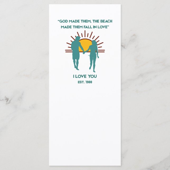 God Made Them Beach Love Luxury  Menu (Front)