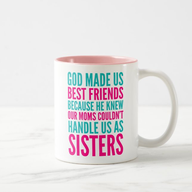 GOD MADE US BEST FRIENDS BECAUSE MUGS (TEAL) (Right)