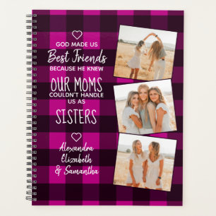 God Made Us Best Friends Pink Buffalo Plaid Photo  Planner