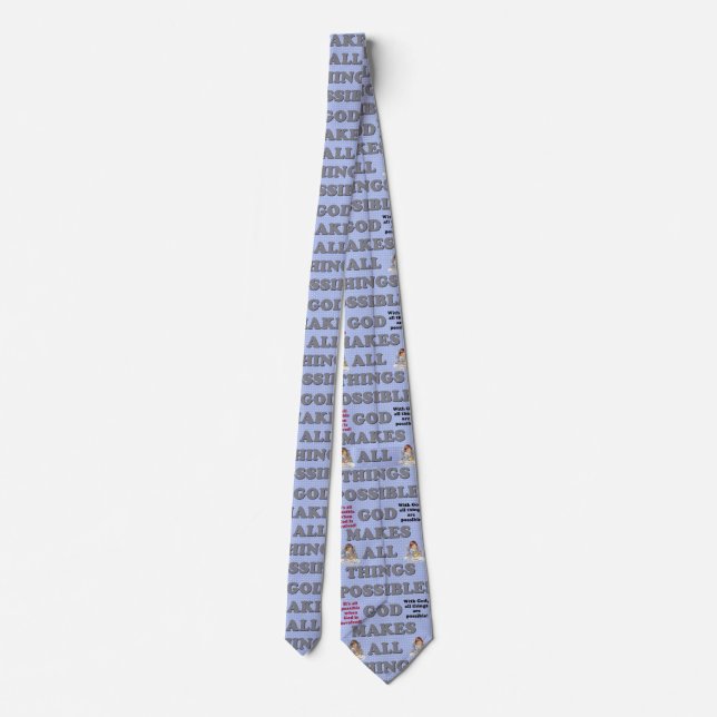 God Makes All Things Possible! Double Side Printed Tie (Back)