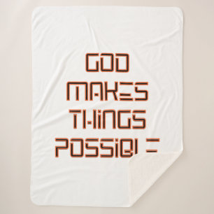 God Makes Things Possible Sherpa Blanket