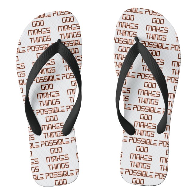 God Makes Things Possible White All-Over Unisex Jandals (Footbed)