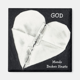 GOD MENDS BROKEN HEARTS: PENCIL REALISM MAGNET