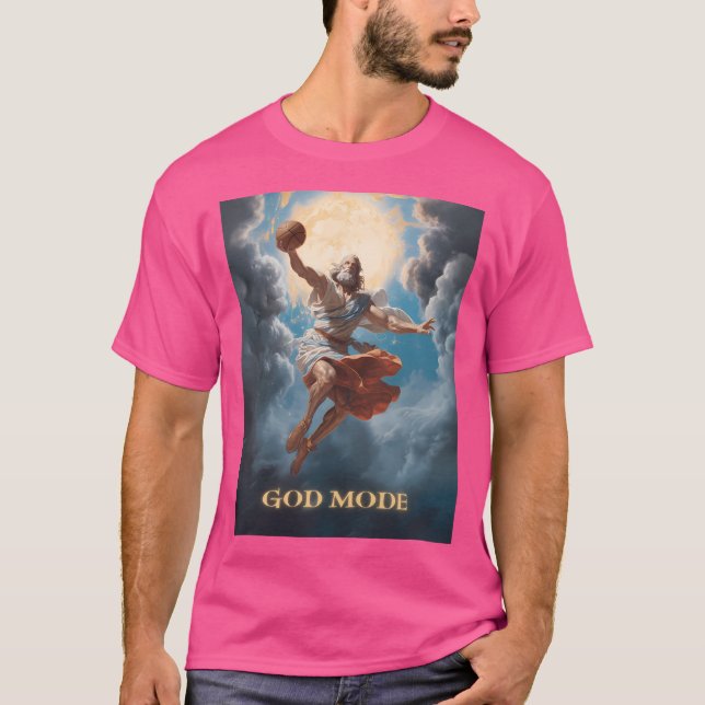 God Mode Funny Basketball T-Shirt (Front)