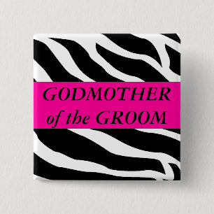 God Mother Of The Groom 15 Cm Square Badge