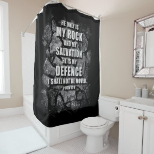 GOD My Rock & Salvation – Christian Faith Verse   Shower Curtain