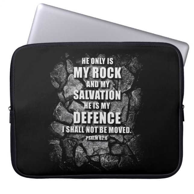 GOD My Rock & Salvation – Christian Faith Verse  T Laptop Sleeve (Front)