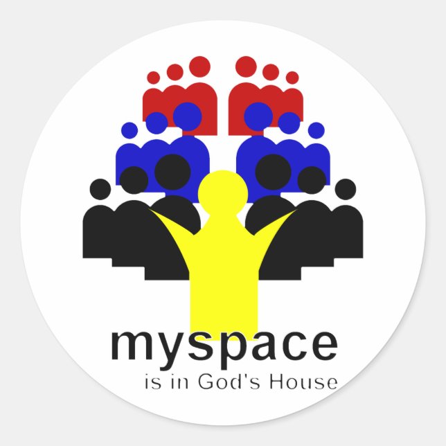 God MySpace Classic Round Sticker (Front)