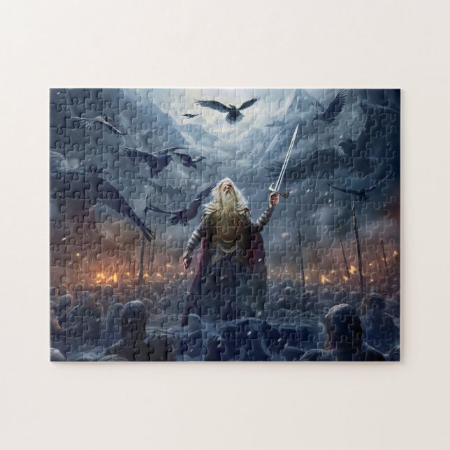 God Odin leads Einherjer Warrior of Asgards  Jigsaw Puzzle (Horizontal)