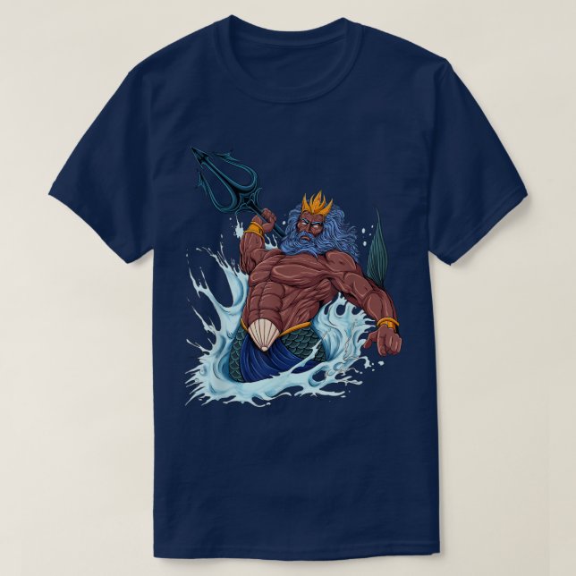 God of Greek mythology  Neptune Poseidon  T-Shirt (Design Front)