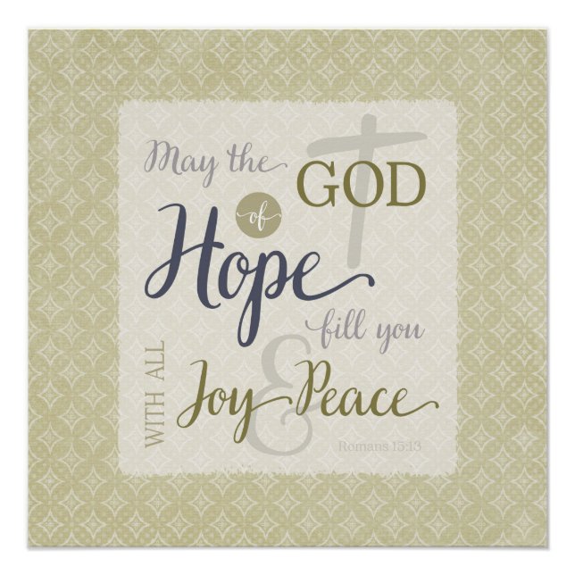 God of Hope Fill You with Joy & Peace Poster (Front)