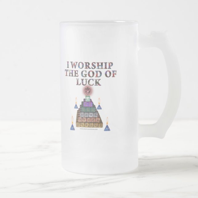 God of Luck Frosted Glass Beer Mug (Right)