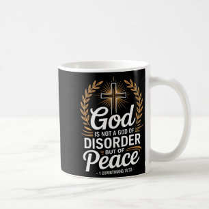 God Of Peace 1 Corinthians 14_33 Christian Cross  Coffee Mug