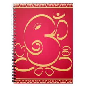 God Om Ganesha on red Notebook