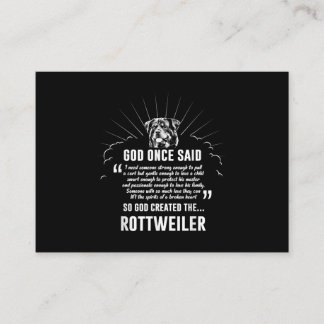God Once Said Rottweiler | Funny Dog Lovers Business Card