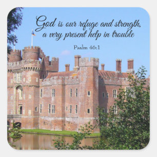 God our refuge and strength square sticker