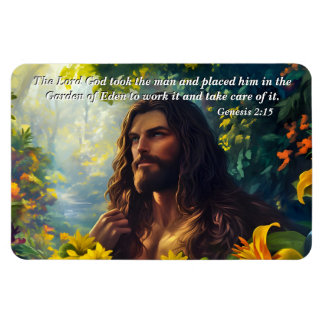 God Placed Man in the Garden, God & Creation Verse Magnet