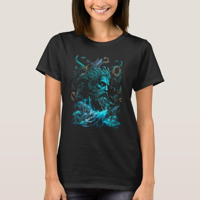 God Poseidon Greek Mythology T-Shirt (Front)