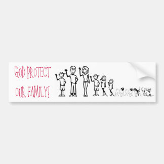 GOD PROTECT OUR FAMILY BUMPER STICKER