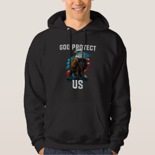 God Protect US American Bald Eagle Christian 4th O Hoodie