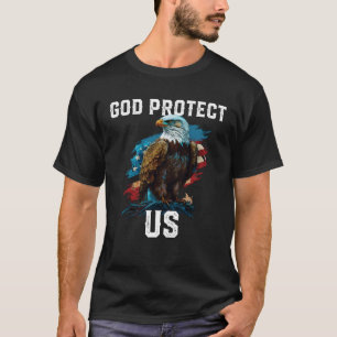 God Protect US American Bald Eagle Christian 4th O T-Shirt