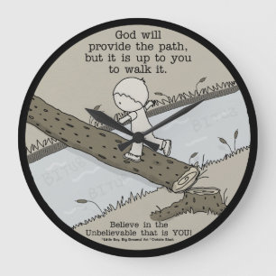 God Provides a Path Large Clock