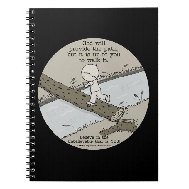 God Provides a Path Spiral Notebook (Front)