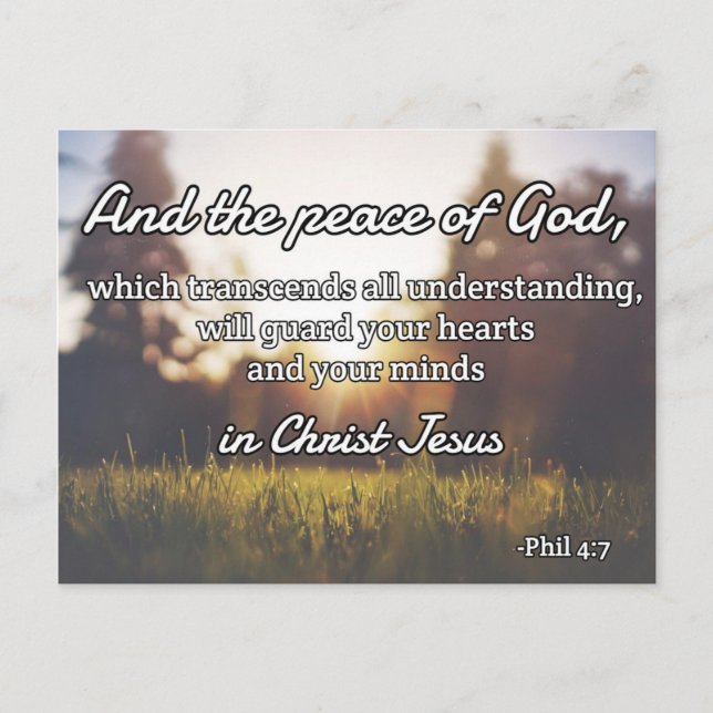 God Quotes: Phil 4:7 -- "Peace of God" Postcard (Front)