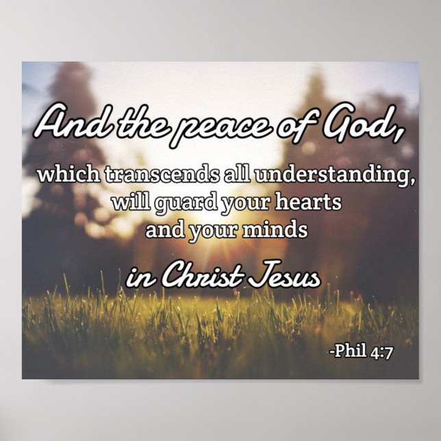 God Quotes: Phil 4:7 -- "Peace of God" Poster (Front)