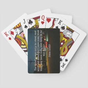 God Quotes: Phil 4:8 -- "Beware the Thief" Playing Cards