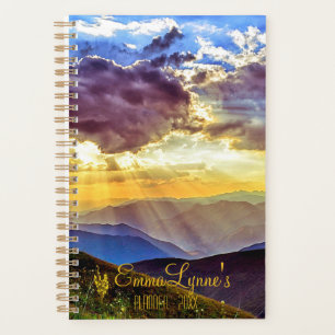 God Ray Sunbeams On Mountains Photo Custom Planner