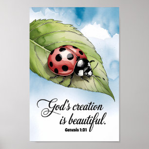 God’s Creation is Beautiful Christian Nursery Kids Poster
