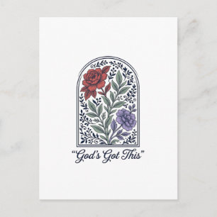 God’s Got This Vintage Floral Faith Postcard