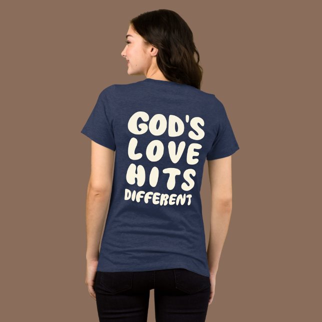 God’s Love Hits Different, Christian Faith Tri-Blend Shirt (Creator Uploaded)