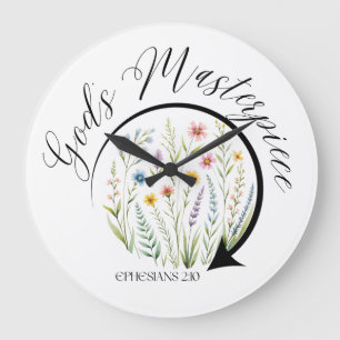 God’s Masterpiece Ephesians 2:10 Bible Verse Large Clock