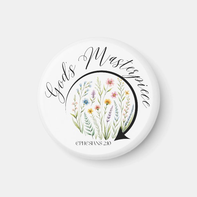 God’s Masterpiece Ephesians 2:10 Bible Verse Magnet (Front)