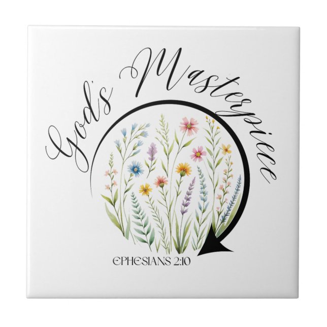 God’s Masterpiece Ephesians 2:10 Bible Verse Tile (Front)
