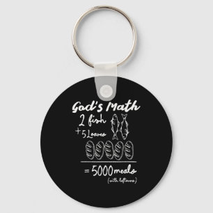 God’s Math 2 Fish 5 Loaves 5000 Meals Tee  Key Ring