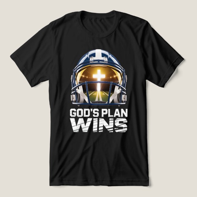 God’s Plan Football Helmet Tri-Blend Shirt (Design Front)