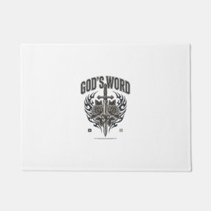 God’s Word Sword & Roses Vintage Christian Doormat