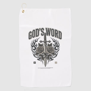 God’s Word Sword & Roses Vintage Christian Golf Towel