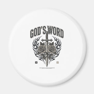 God’s Word Sword & Roses Vintage Christian Magnet