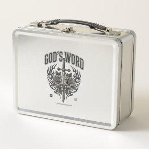 God’s Word Sword & Roses Vintage Christian Metal Lunch Box