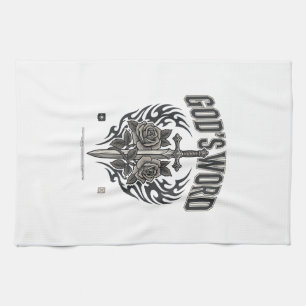 God’s Word Sword & Roses Vintage Christian Tea Towel