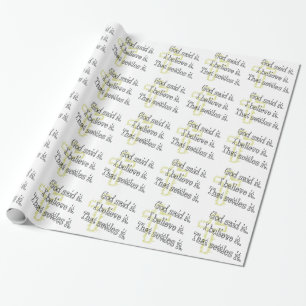 God Said It Brown Letters Wrapping Paper