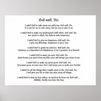 God said no: Poster