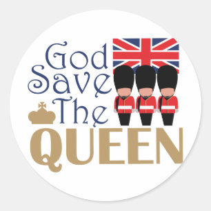 God Save Queen Classic Round Sticker
