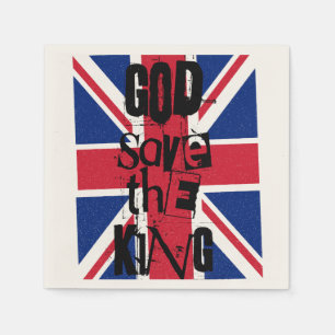 God Save The King Charles British Royal Monarch Napkin